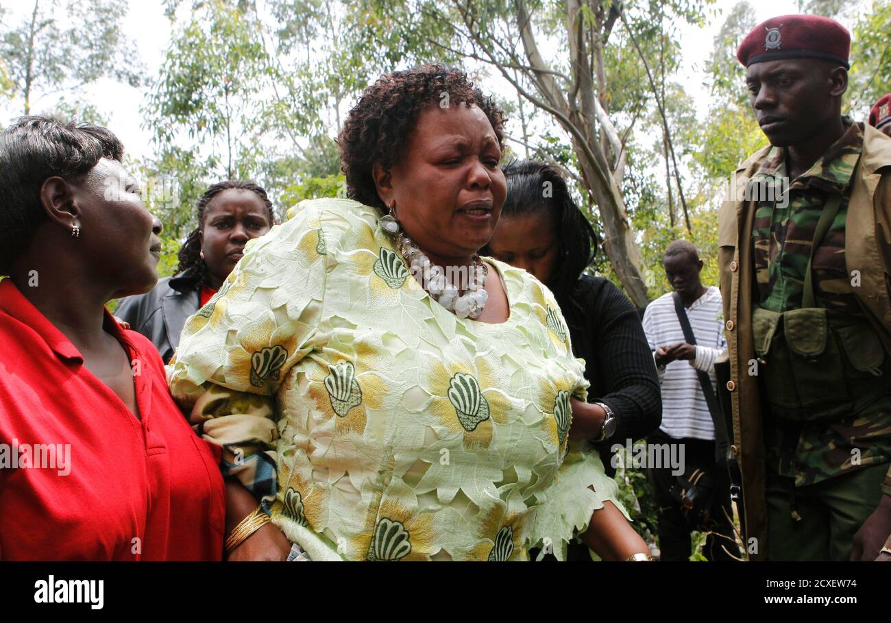 Margaret Saitoti The Wife Of Kenya S Internal Security Minister George Saitoti Mourns At The Scene Of A Helicopter Crash At A Forest In The Kibiko Area Of Ngong Township On The Outskirts