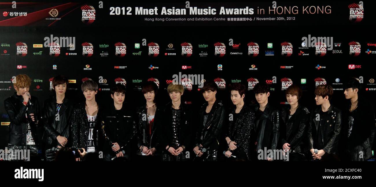 South Korean Pop Groups Exo K And Exo M Consisting Of Members From China And South Korea Attend A News Conference Before The 12 Mnet Asian Music Awards Mama In Hong Kong November 30 South Korean Pop Groups Exo K And Exo M Consisting Of Members From China And South Korea Attend A News Conference Before The 12 Mnet Asian Music Awards Mama In Hong Kong November 30