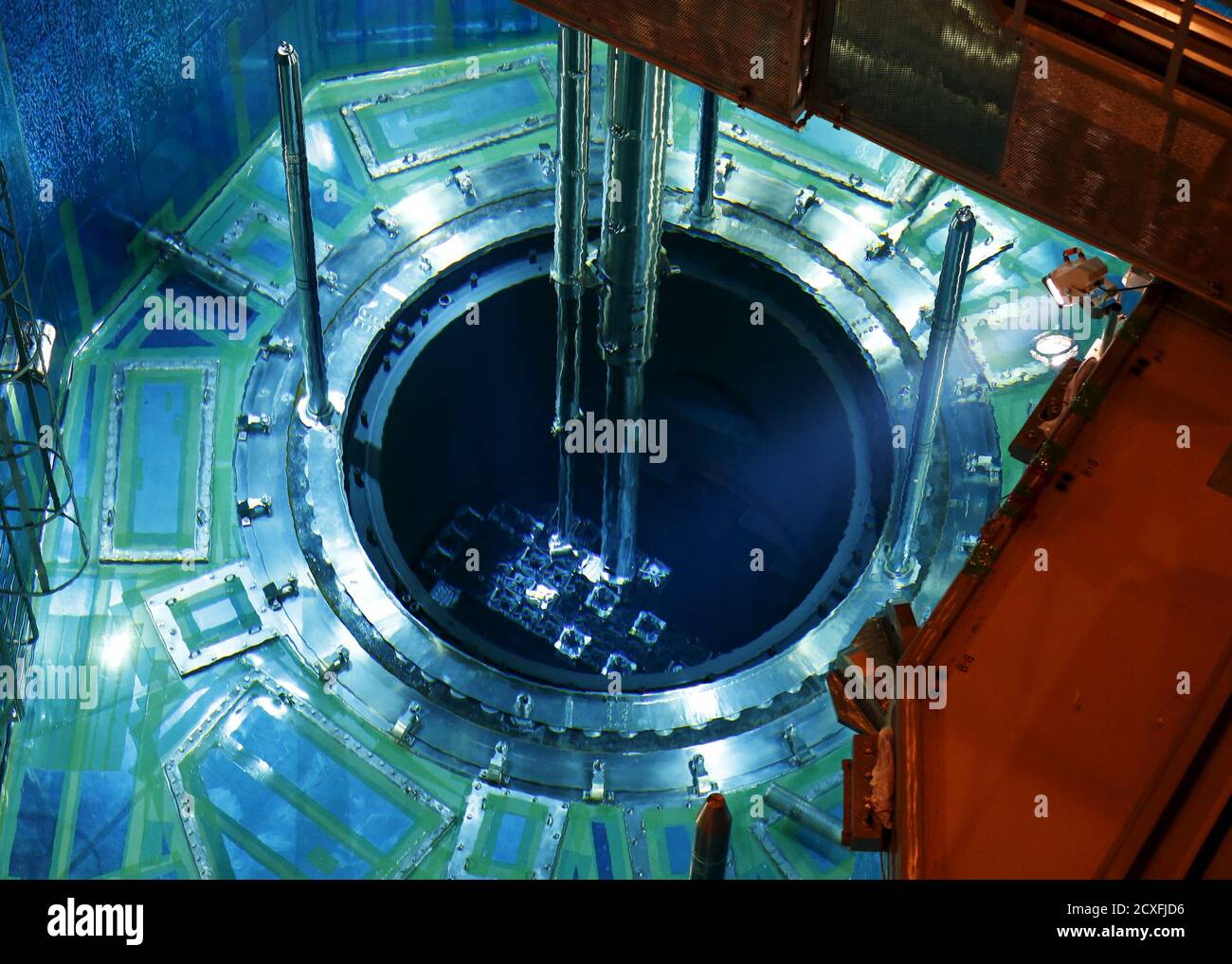 A fuel rod is inserted into a reactor vessel inside the No. 1 reactor ...