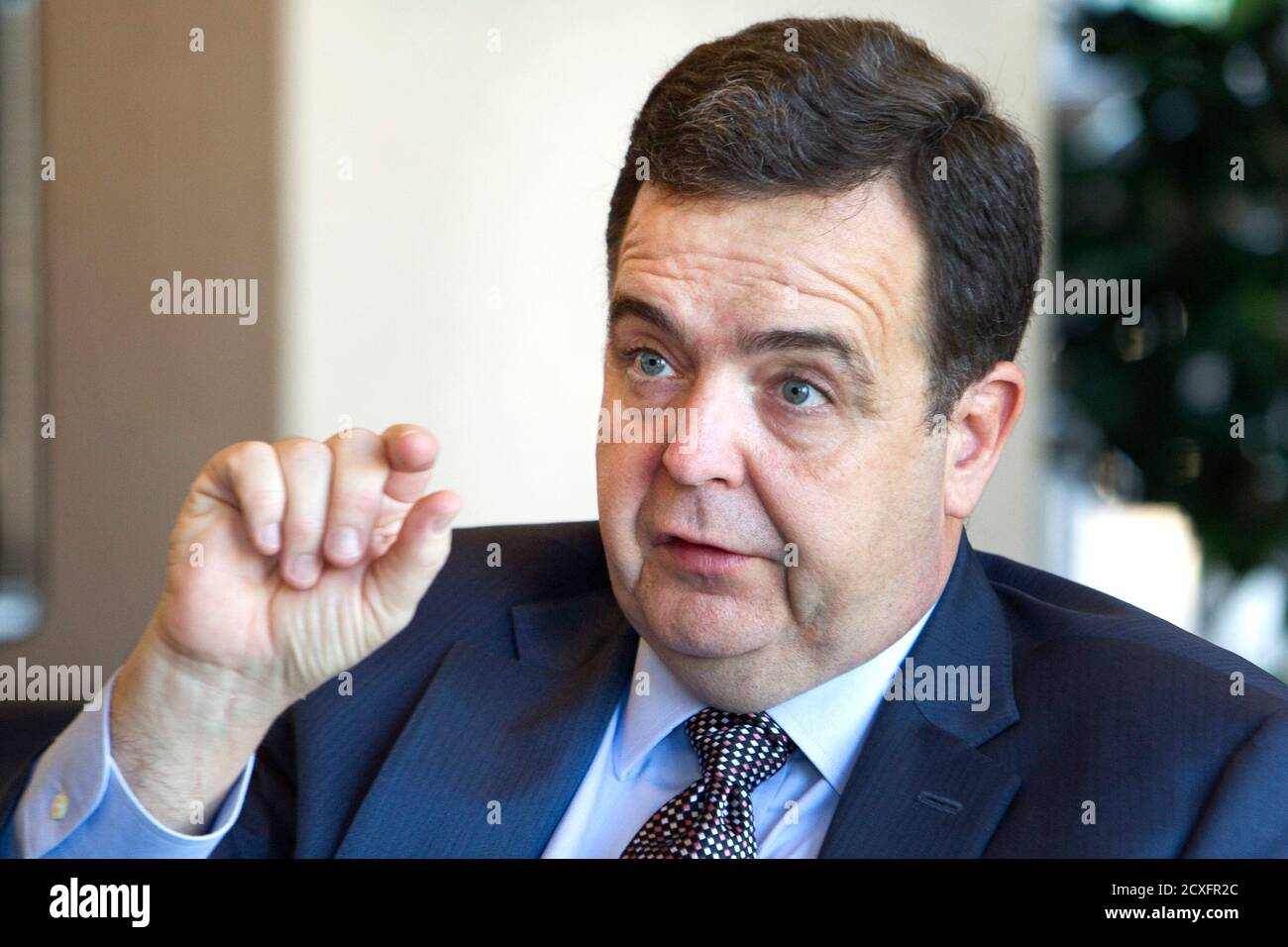 Ontario Provincial Minister Of Finance Dwight Duncan Gestures In His Office Adjacent To Queen S Park In Toronto March 5 2012 Reuters Fred Thornhill Canada Tags Business Stock Photo Alamy