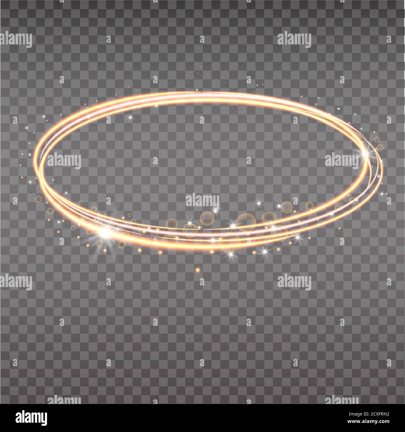 Bright halo. Abstract glowing circles. Light optical effect halo on transparent background. Vector illustration Stock Vector