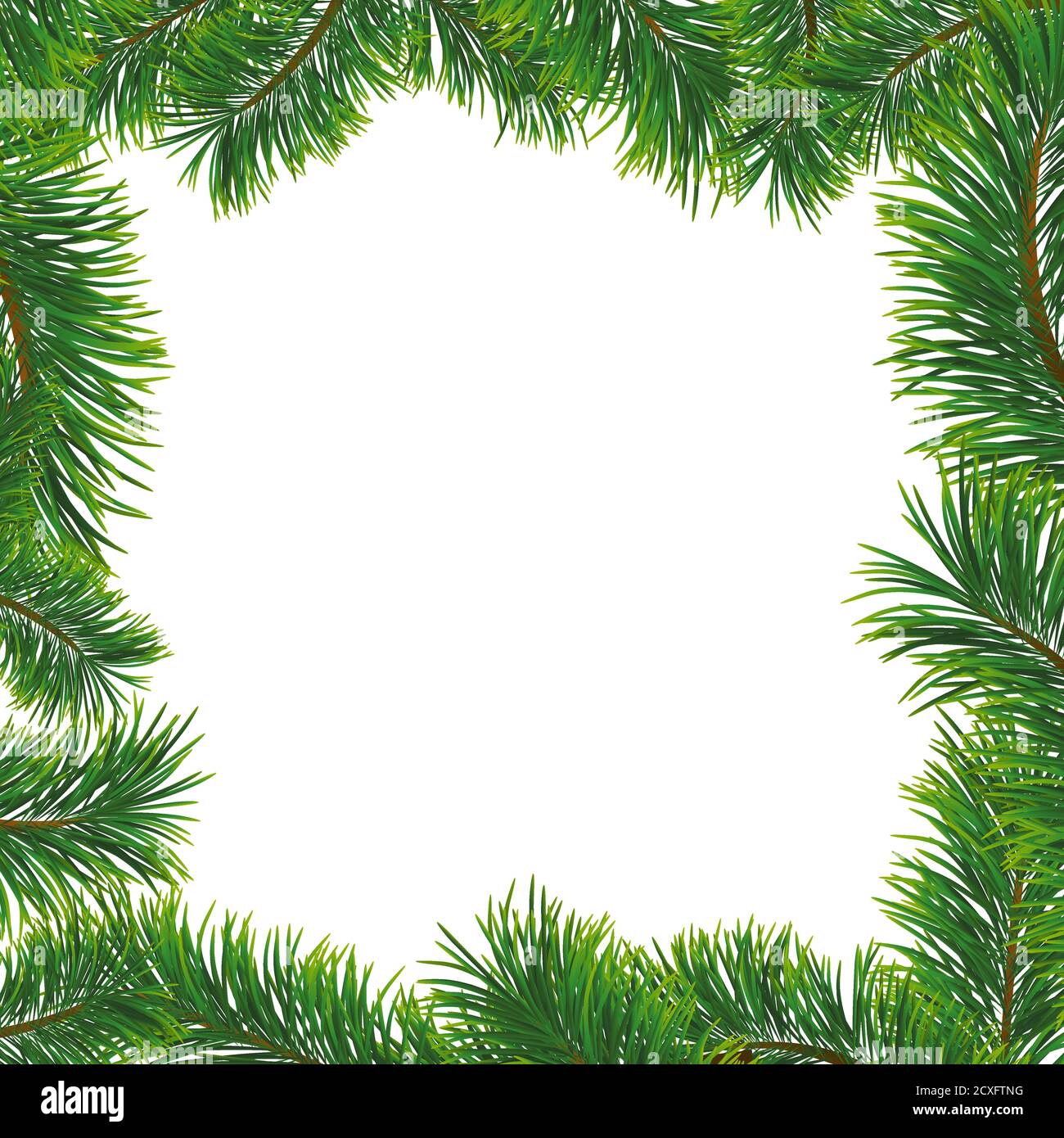 Christmas background with fir branches. Vector illustration with frame ...