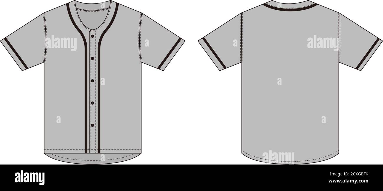Jersey shortsleeve shirt (baseball uniform shirt) template vector  illustration / gray Stock Vector Image & Art - Alamy