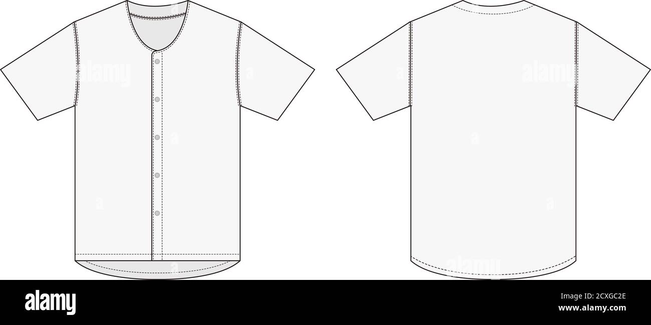 Jersey shortsleeve shirt (baseball uniform shirt) template vector