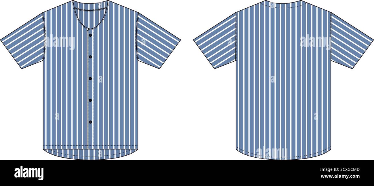 Short-sleeved baseball shirt / uniform template - Stock