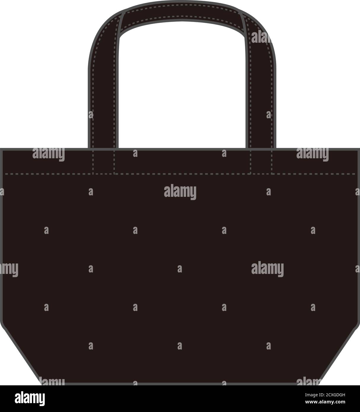 Small tote bag (ecobag , shopping bag) template vector illustration / black Stock Vector
