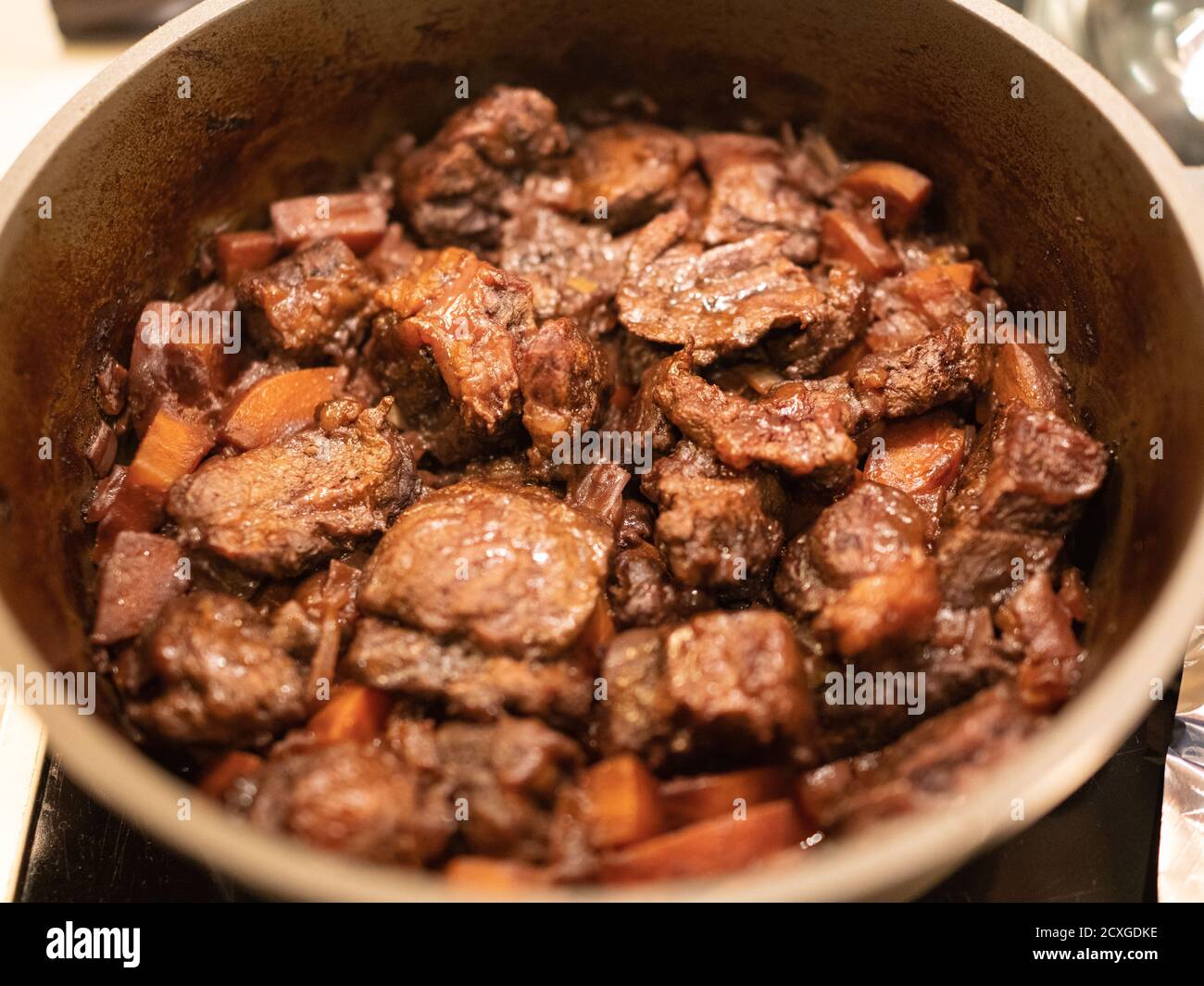 Beef braised with red wine Stock Photo Alamy