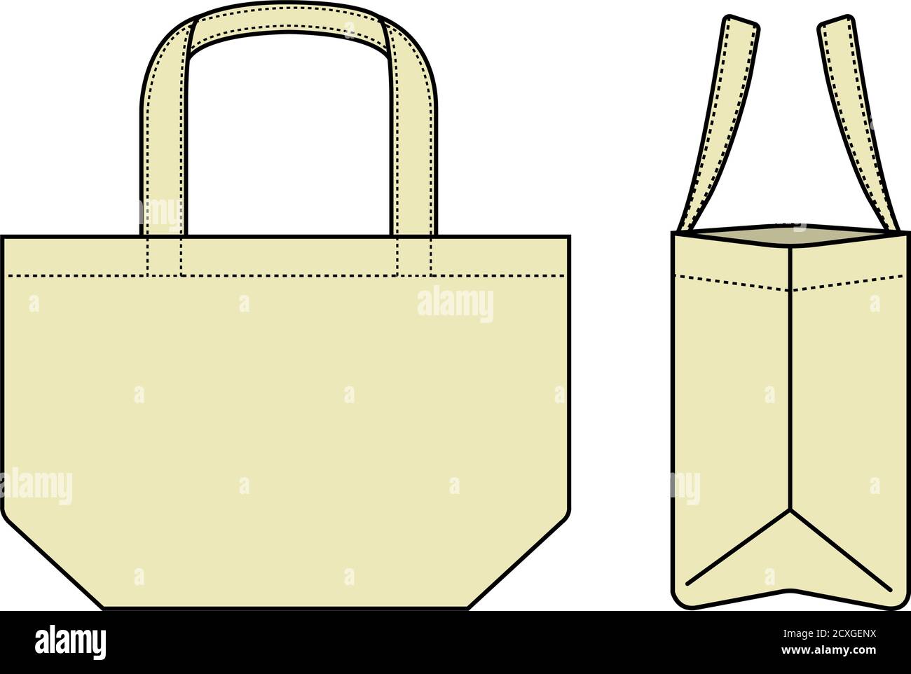 Small tote bag (ecobag , shopping bag) template vector illustration ...