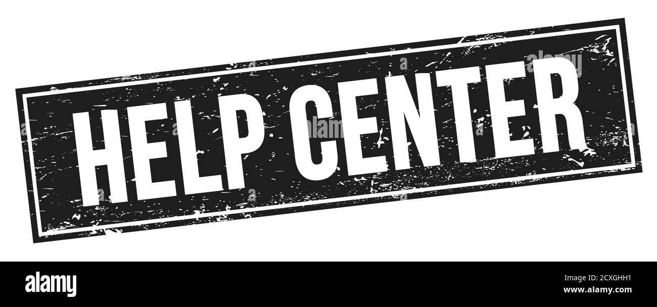 HELP CENTER text on black grungy rectangle stamp sign Stock Photo - Alamy