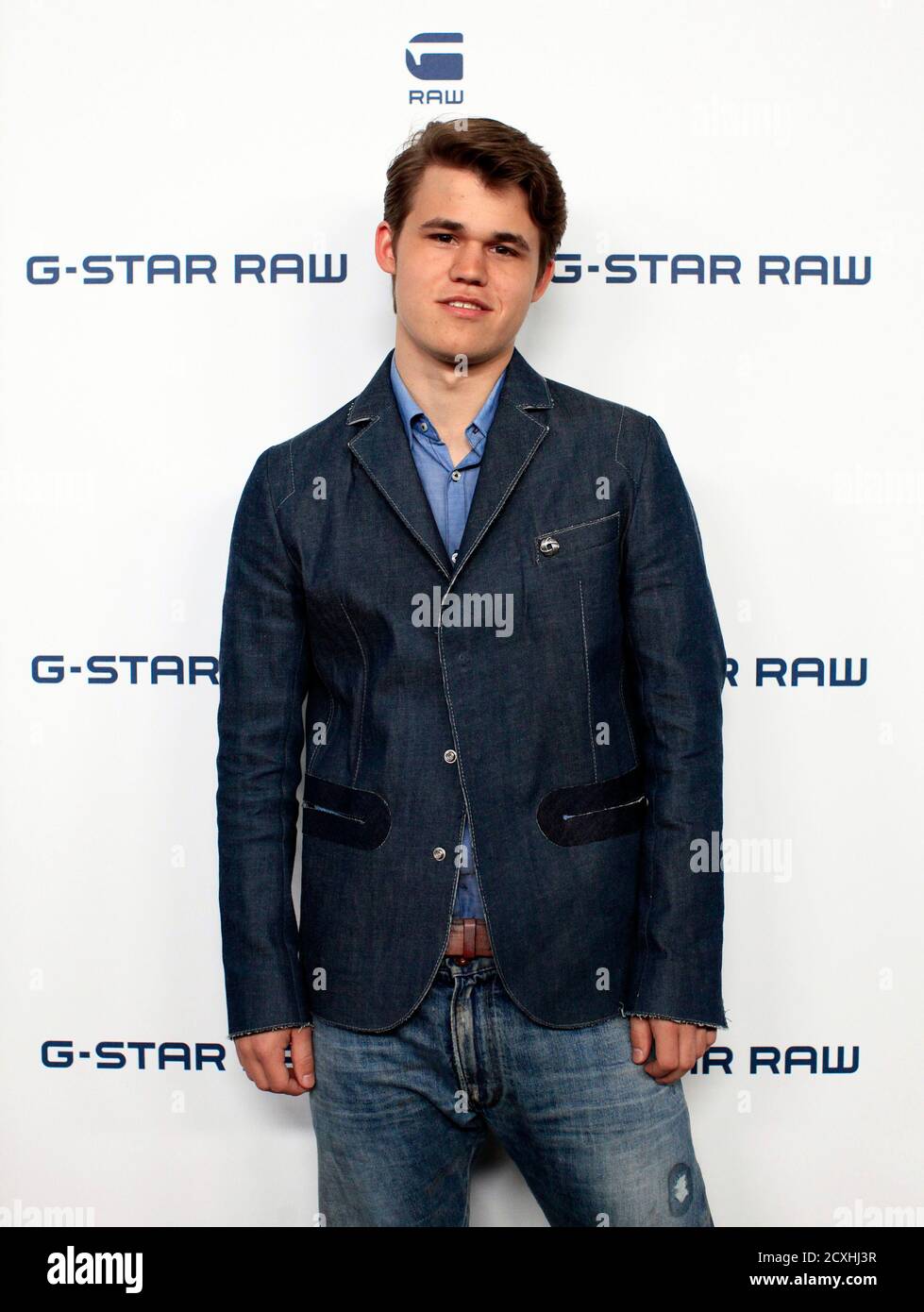 Norwegian chess champion Magnus Carlsen arrives at the G-Star RAW  Spring/Summer 2011 collection during New York Fashion Week September 14,  2010. REUTERS/Eric Thayer (UNITED STATES - Tags: FASHION Stock Photo - Alamy