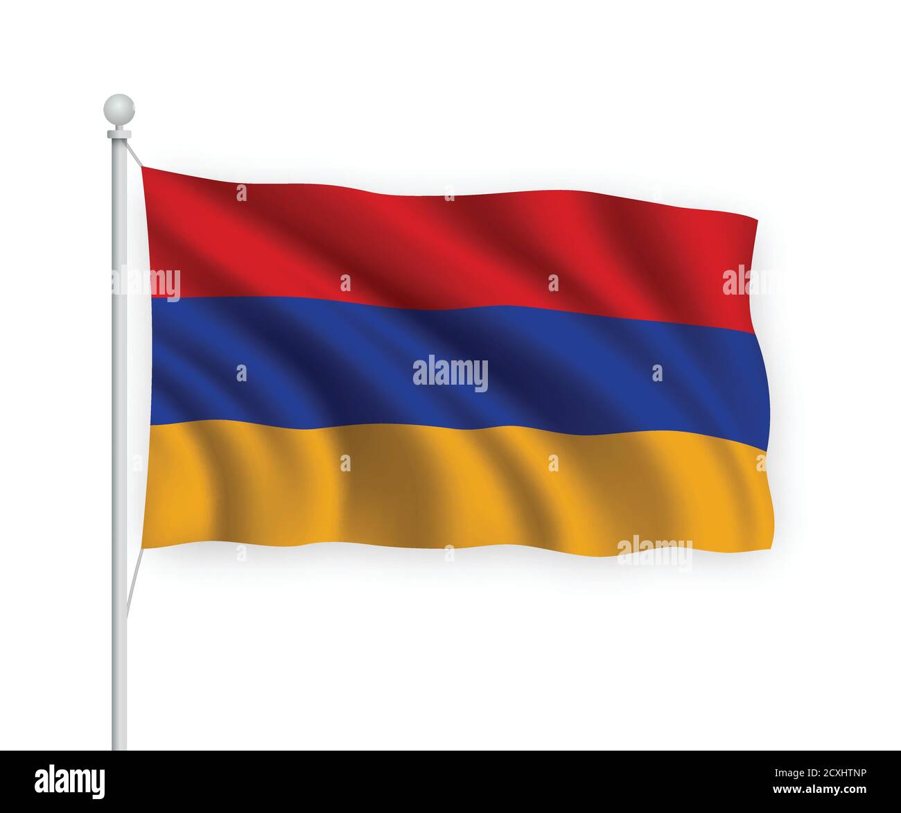 3d waving flag Armenia Isolated on white background Stock Vector Image ...