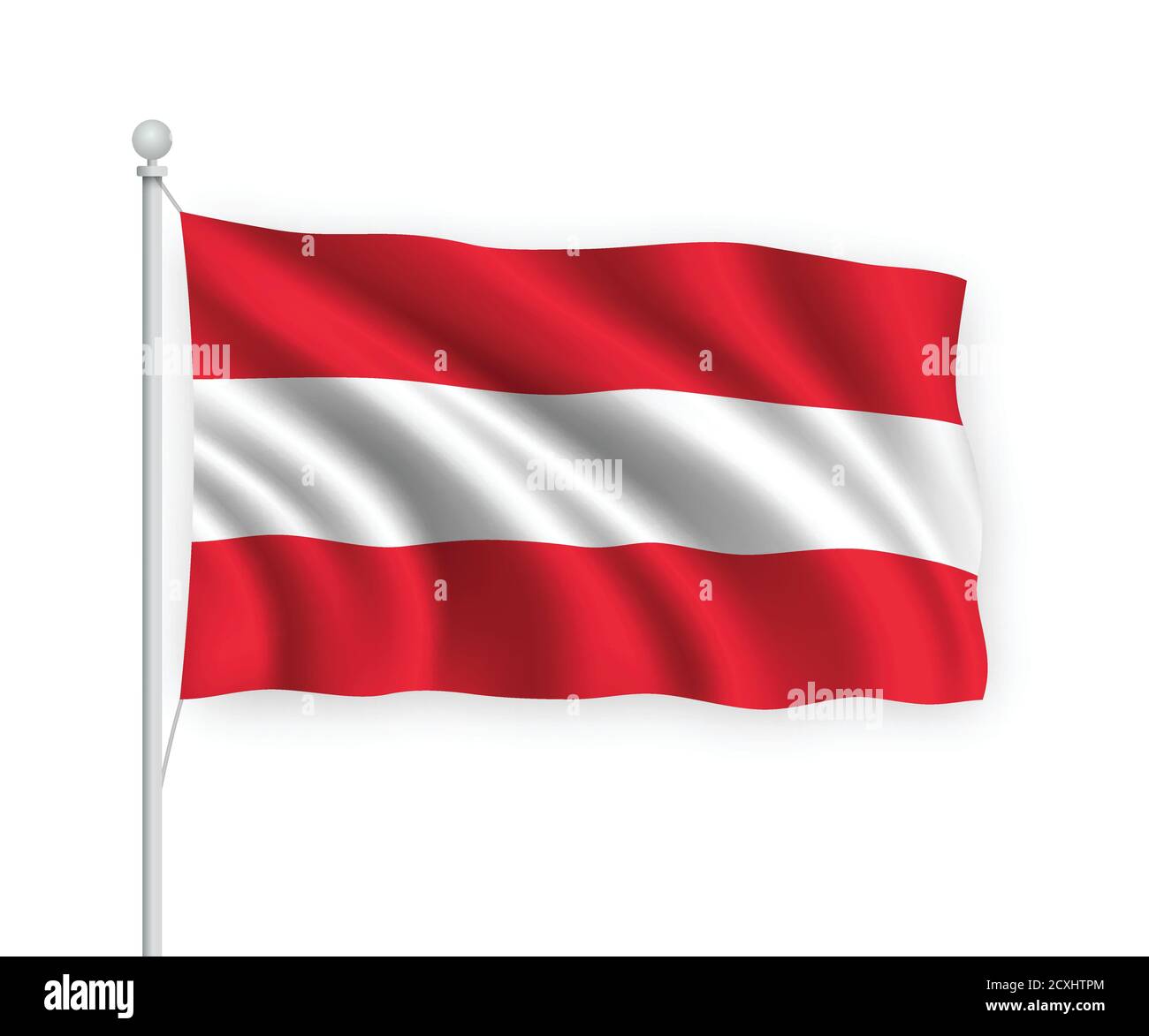 Austria National Flag vector design. Austria flag 3D waving