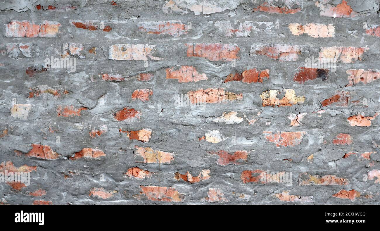 Abstract old dirty scratched brick wall surface background Stock Photo