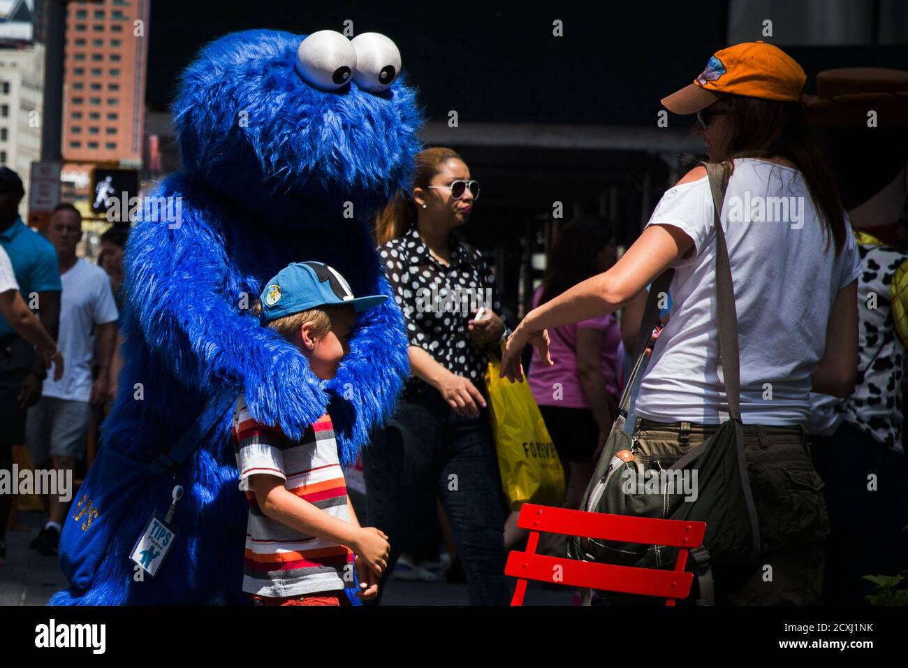 Cookie Monster costume stands 
