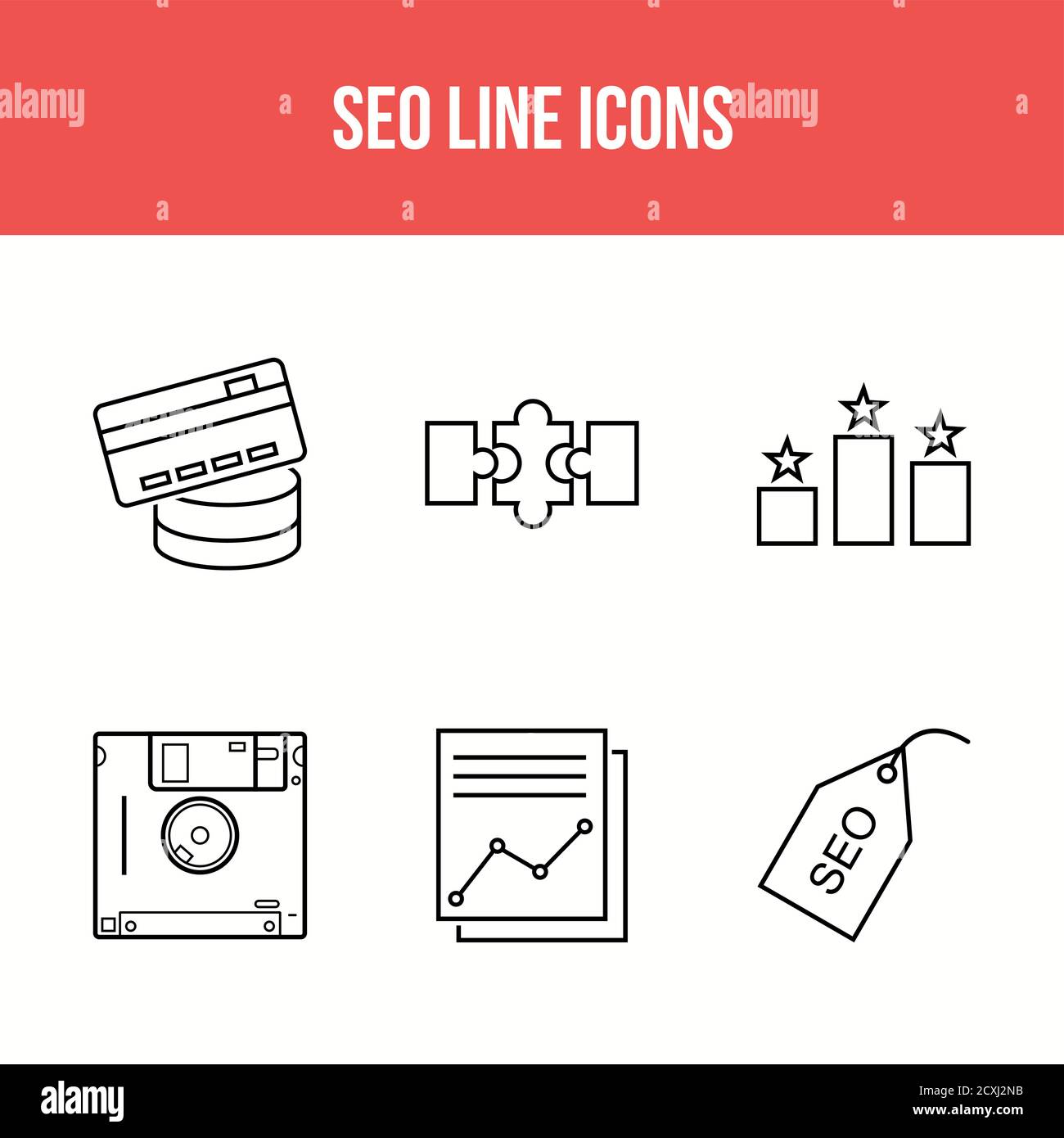6 Unique vector icons in one set Stock Vector Image & Art - Alamy