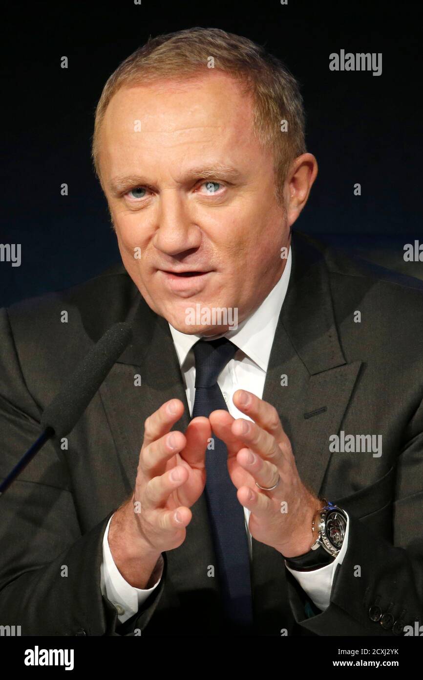 Francois-Henri Pinault, CEO and Chairman of the board of directors of  Kering, speaks during the company's 2014 annual results presentation in  Paris February 17, 2015. Gucci owner Kering, the French luxury and