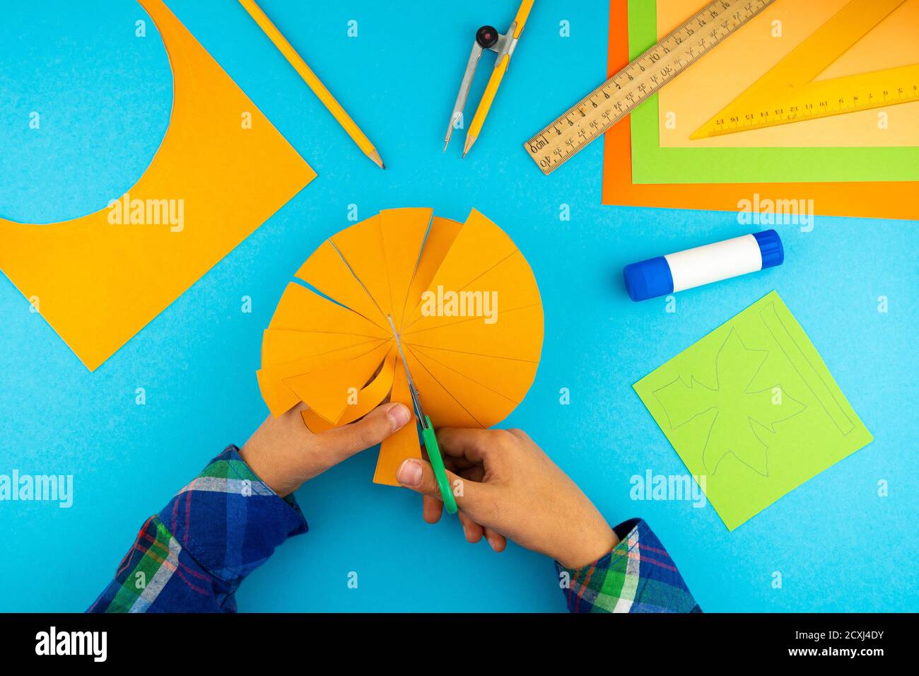 Step 5. Step by step instructions on how to make a pumpkin from colored ...