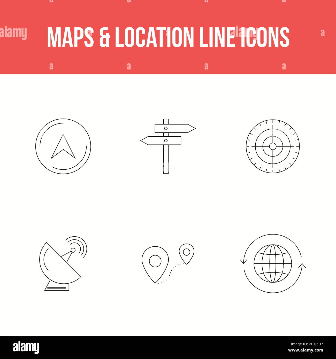 Beautifu maps & location line icon set Stock Vector Image & Art - Alamy