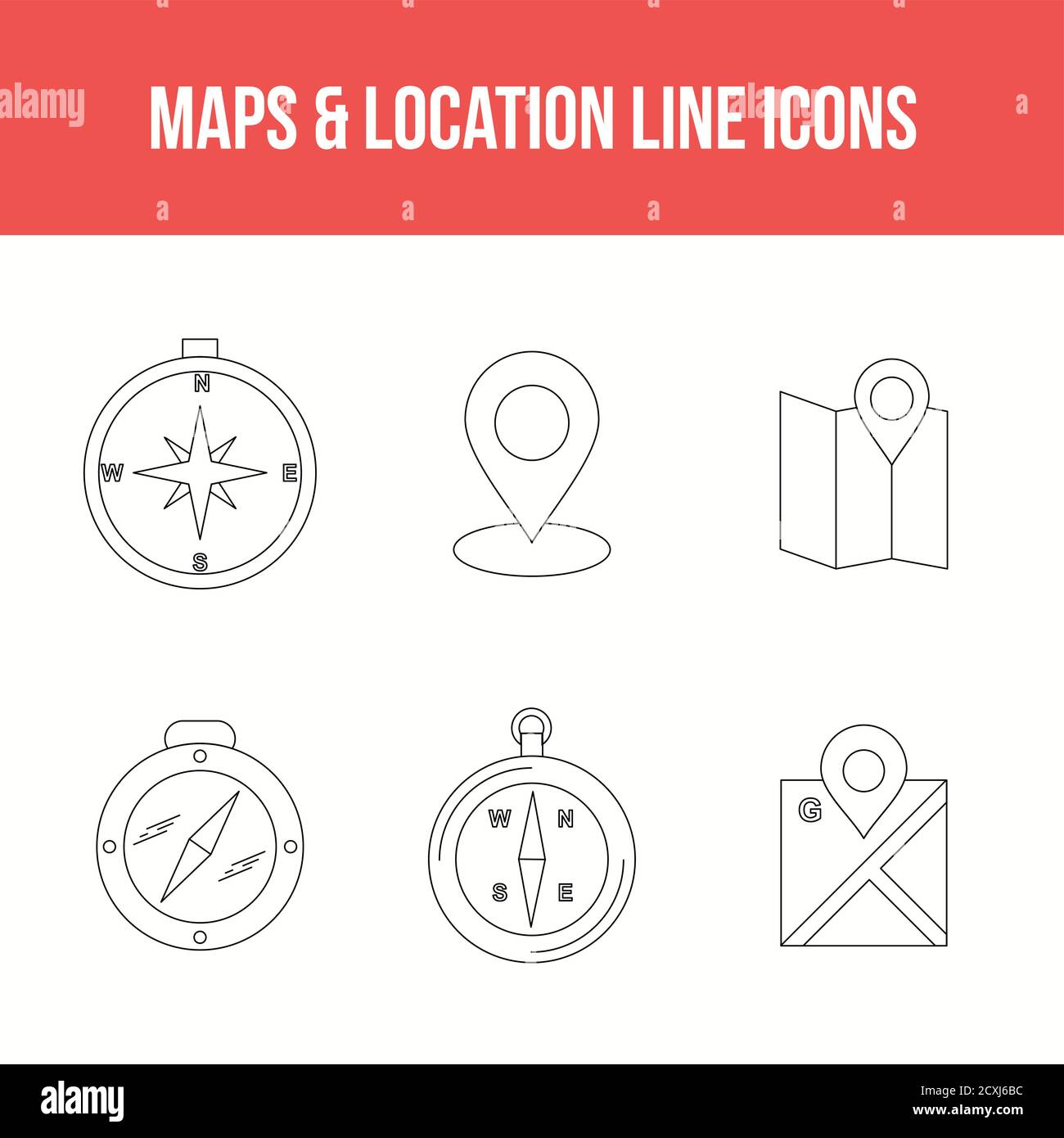 Beautifu maps & location line icon set Stock Vector Image & Art - Alamy