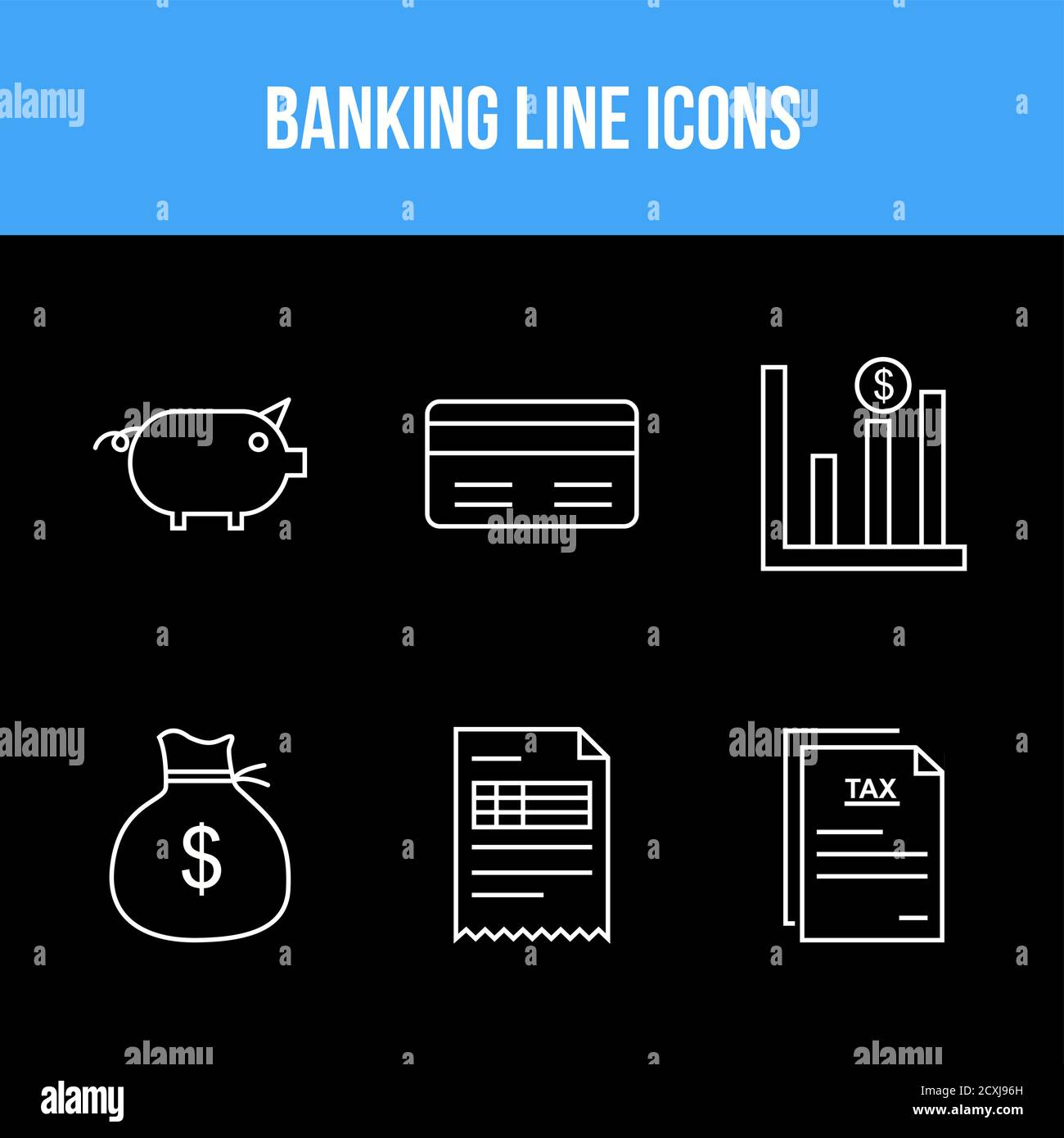 Unique Line vecor icon set of Banking icons Stock Vector Image & Art ...