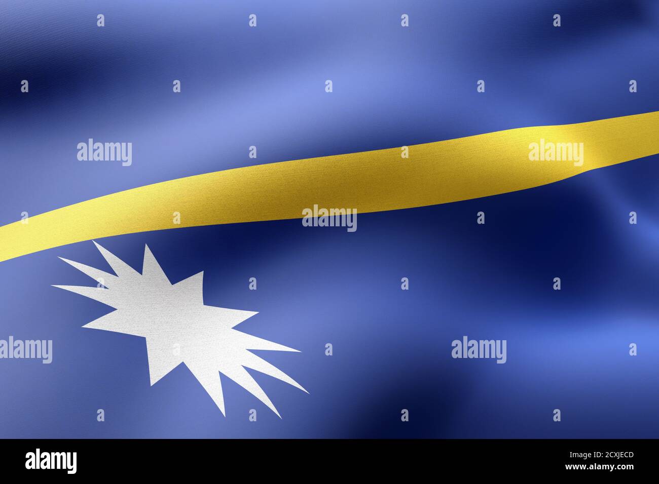 3d rendering of a detail of a silked Nauru flag Stock Photo - Alamy
