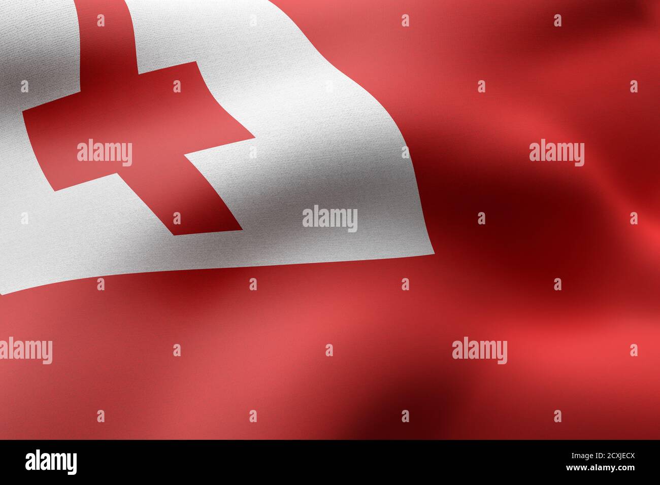 3d rendering of a detail of a silked Tonga flag Stock Photo - Alamy