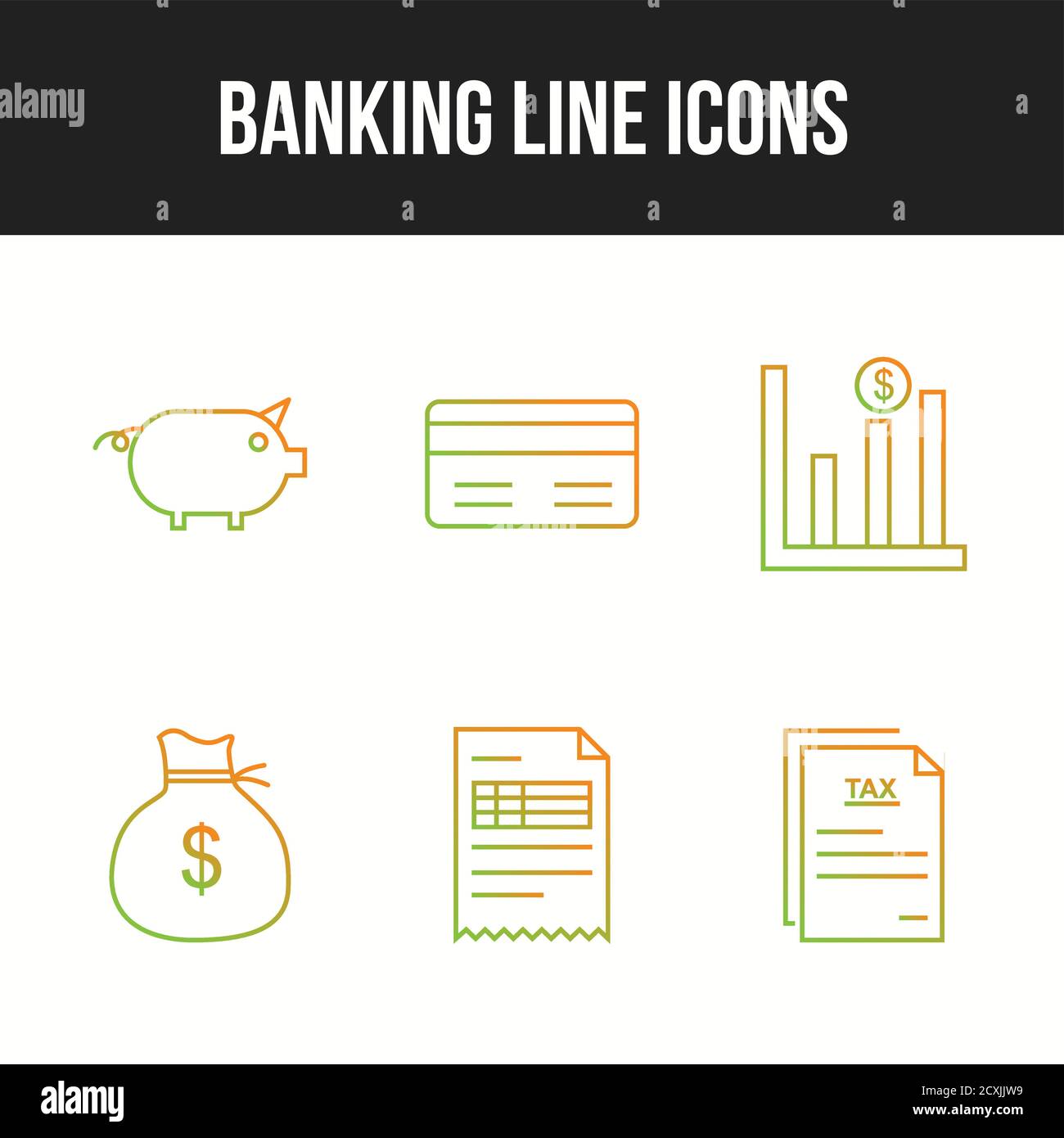 Unique Line vecor icon set of Banking icons Stock Vector Image & Art ...