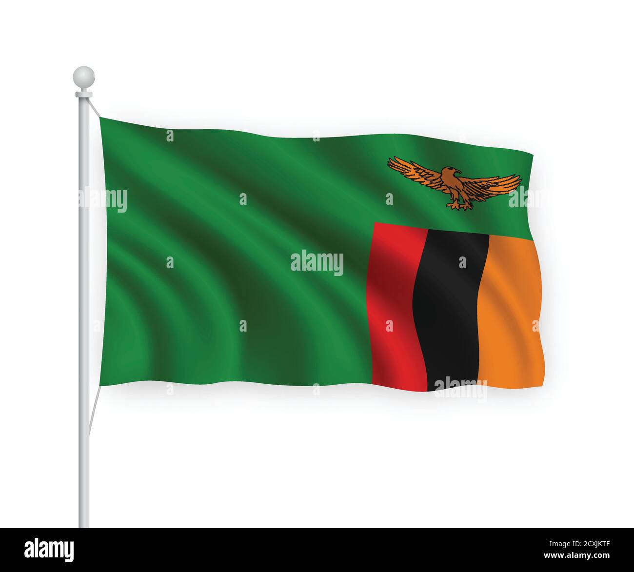 3d waving flag Zambia Isolated on white background Stock Vector Image & Art Alamy