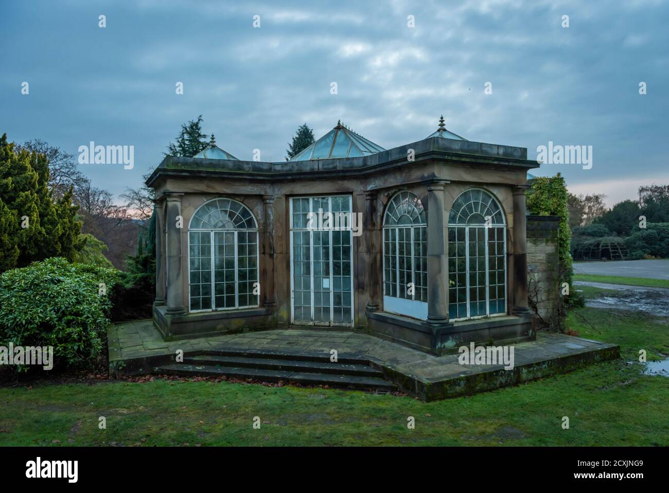 The old greenhouse on the West Bretton Estate, part of the Yorkshire Sculpture Park near