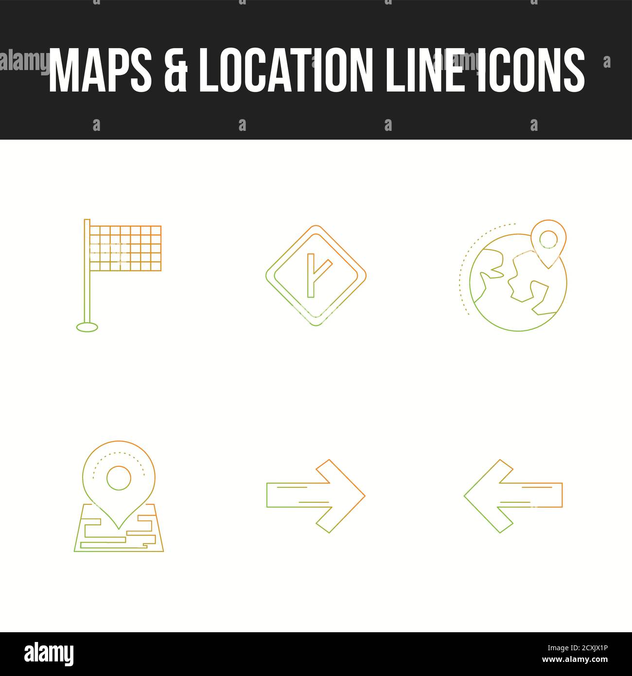 Set of beautiful maps & location line icons Stock Vector Image & Art ...