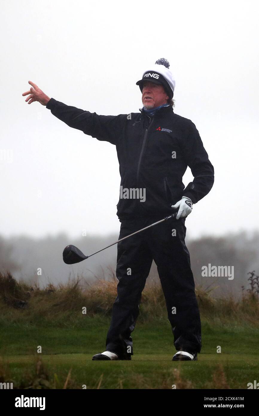 Spain's Miguel Angel Jimenez during the first round of the Aberdeen Standard Investments Scottish Open at the The Renaissance Club, North Berwick. Stock Photo