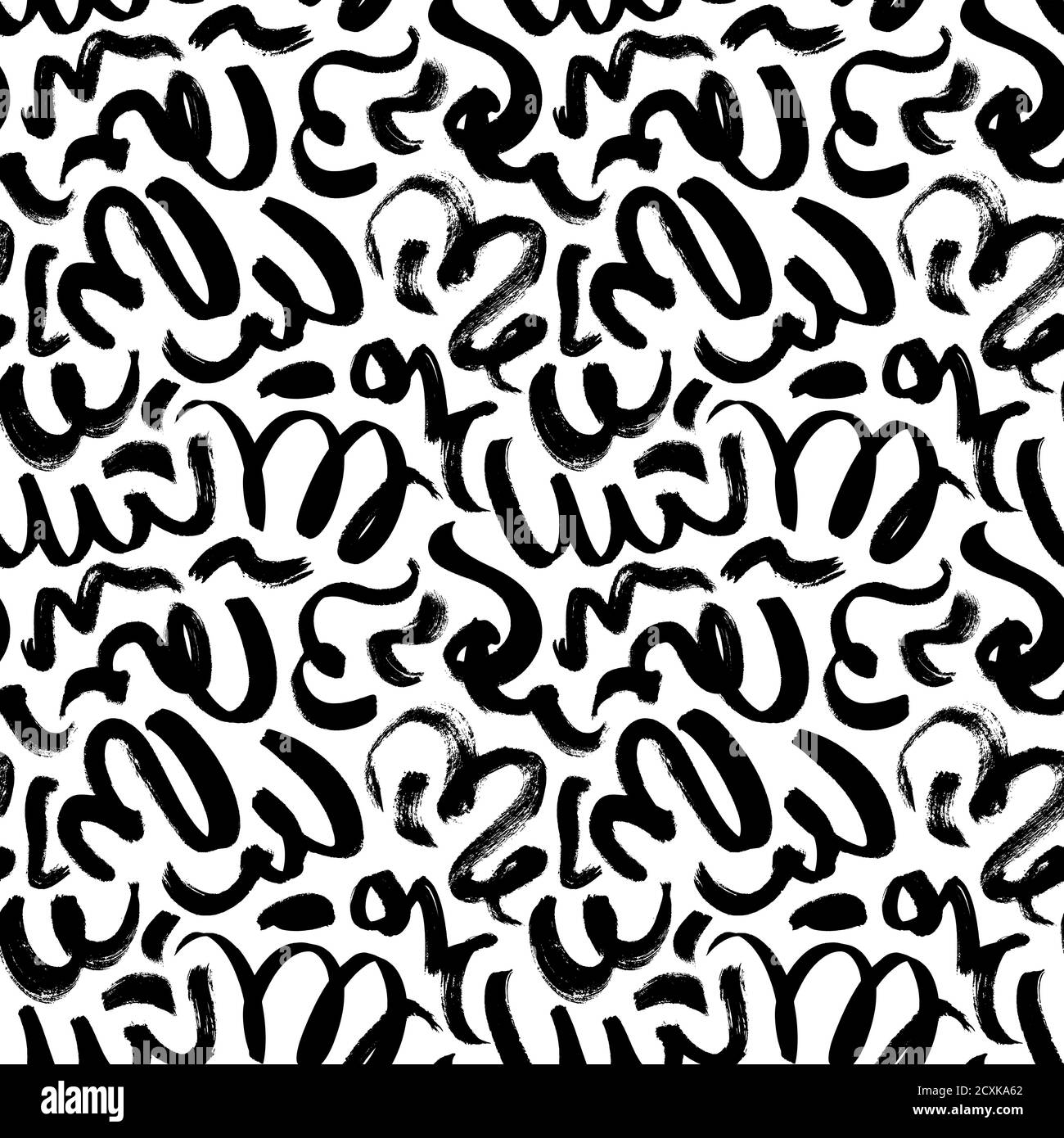 Swirled brush strokes vector seamless pattern Stock Vector