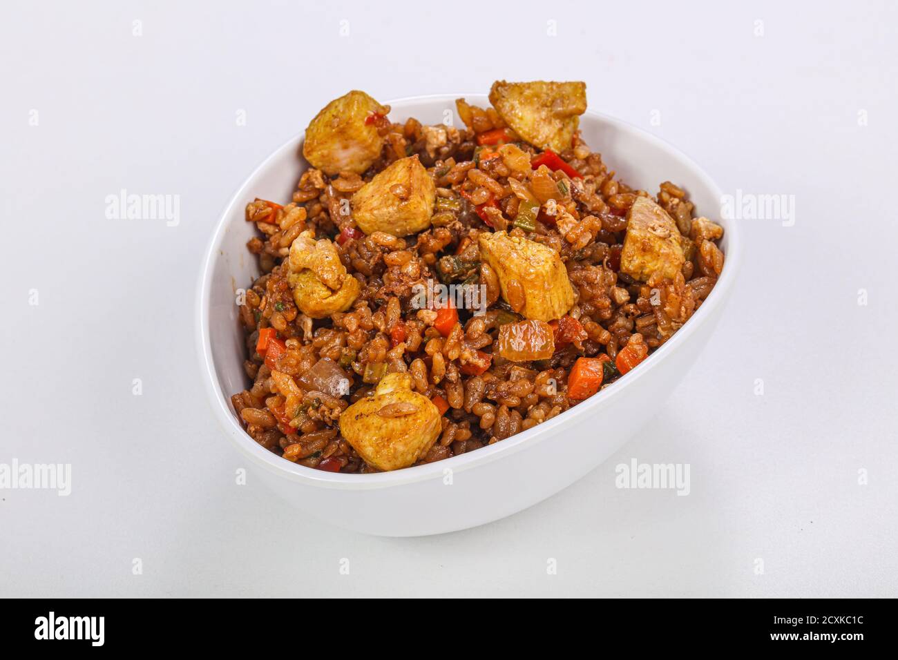 Asian style Fried rice with chicken and vegetables Stock Photo - Alamy