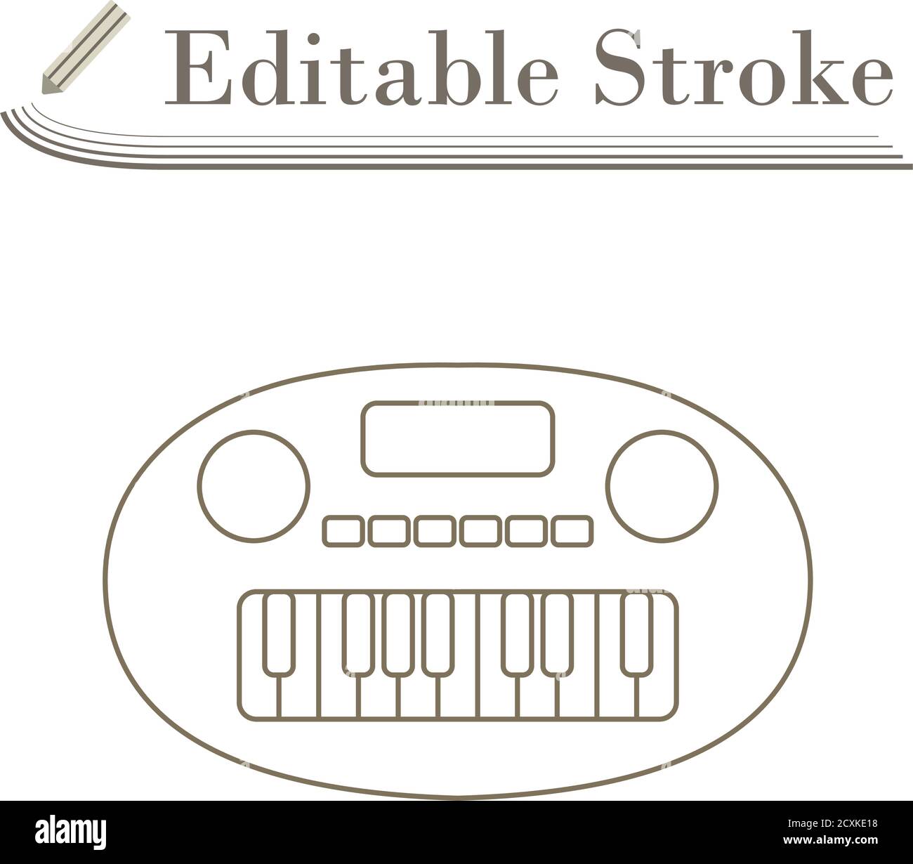 Synthesizer Toy Icon. Editable Stroke Simple Design. Vector Illustration. Stock Vector