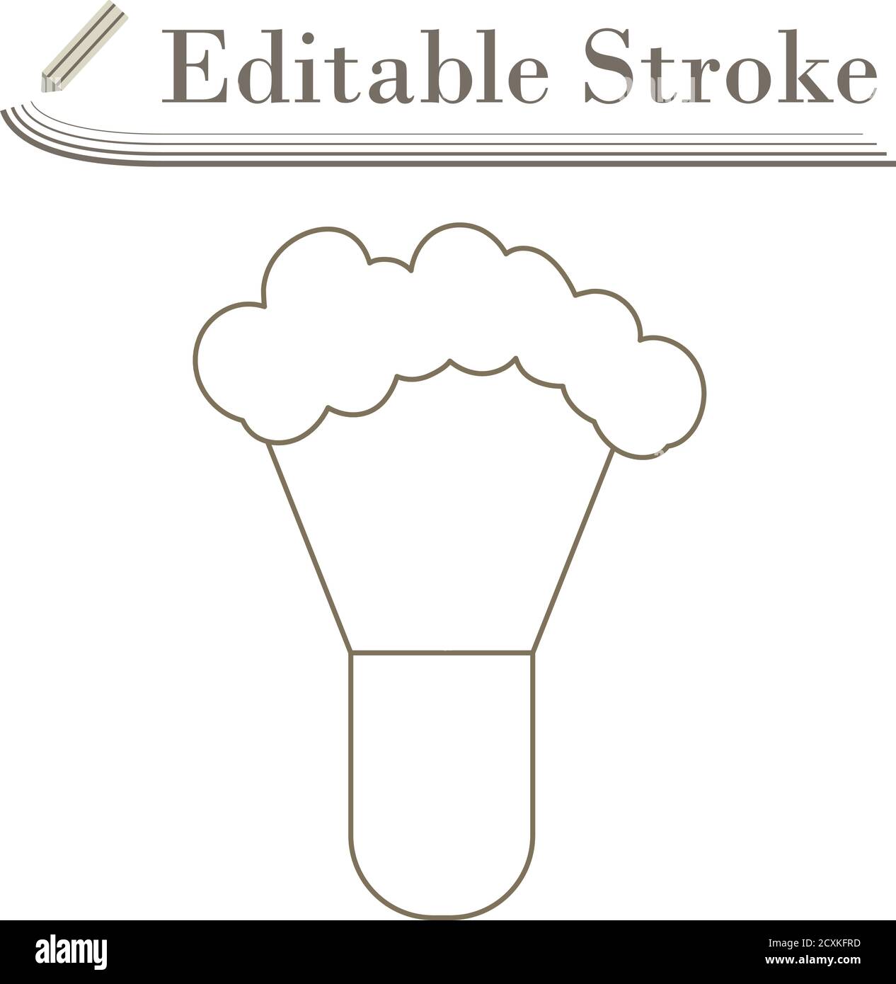 Shaving Brush Icon. Editable Stroke Simple Design. Vector Illustration. Stock Vector