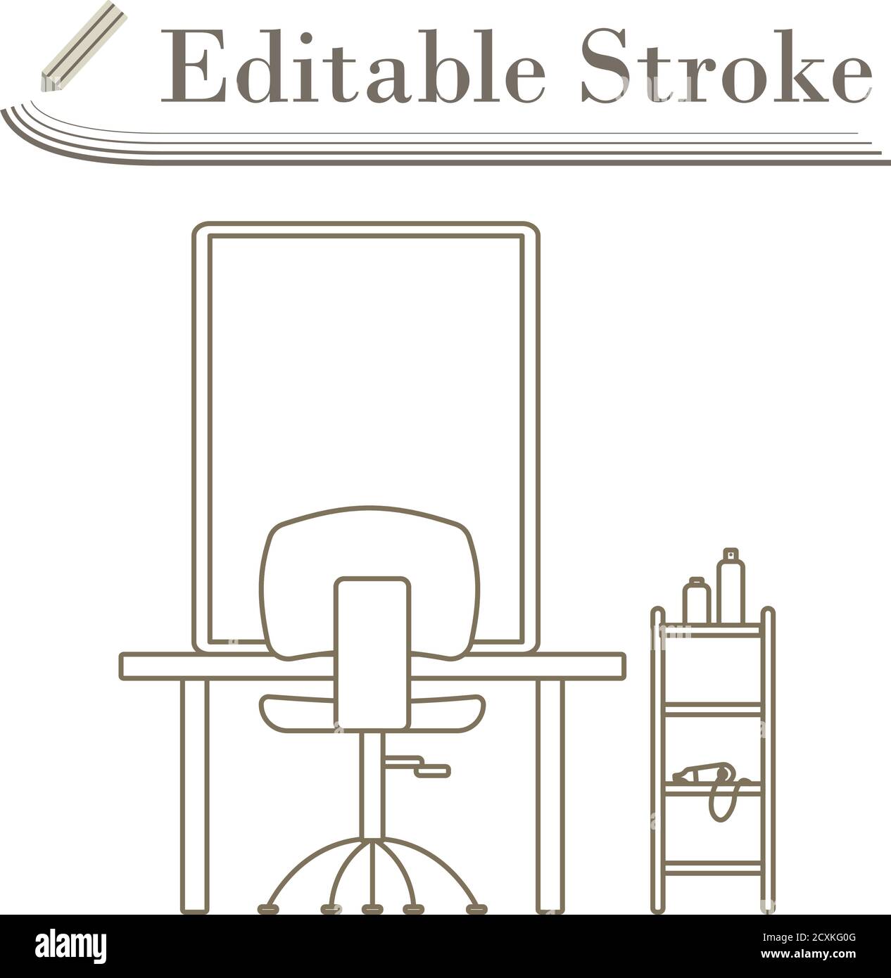 Barbershop Icon. Editable Stroke Simple Design. Vector Illustration ...