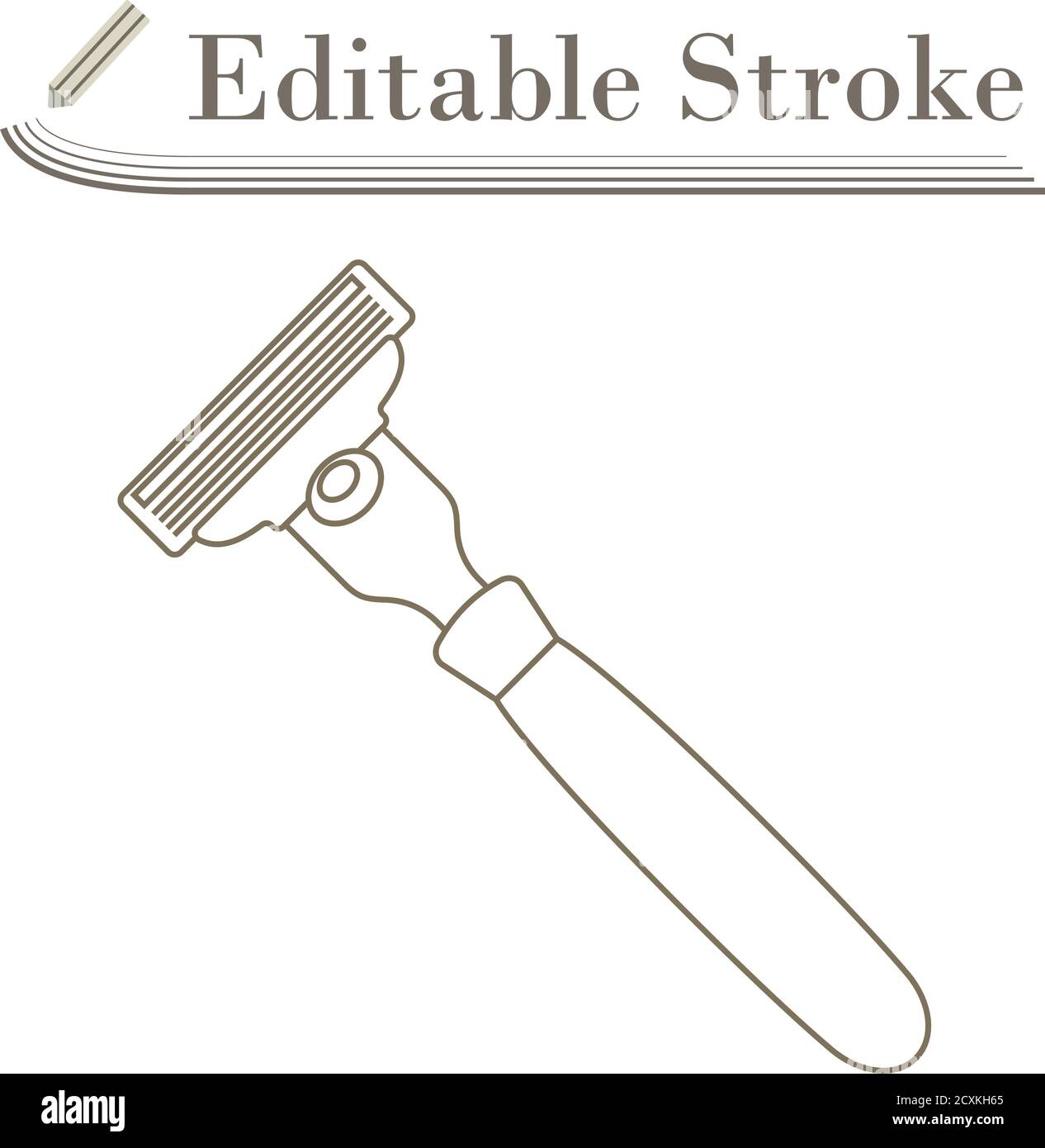 Safety Razor Icon. Editable Stroke Simple Design. Vector Illustration ...