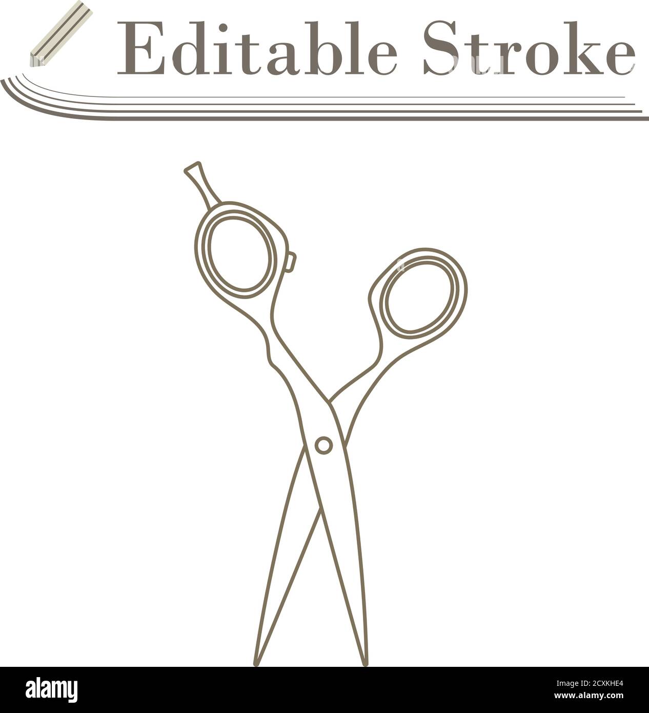 Hair Scissors Icon. Editable Stroke Simple Design. Vector Illustration ...