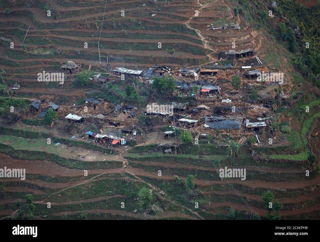 Earthquake nepal aerial hi-res stock photography and images - Alamy
