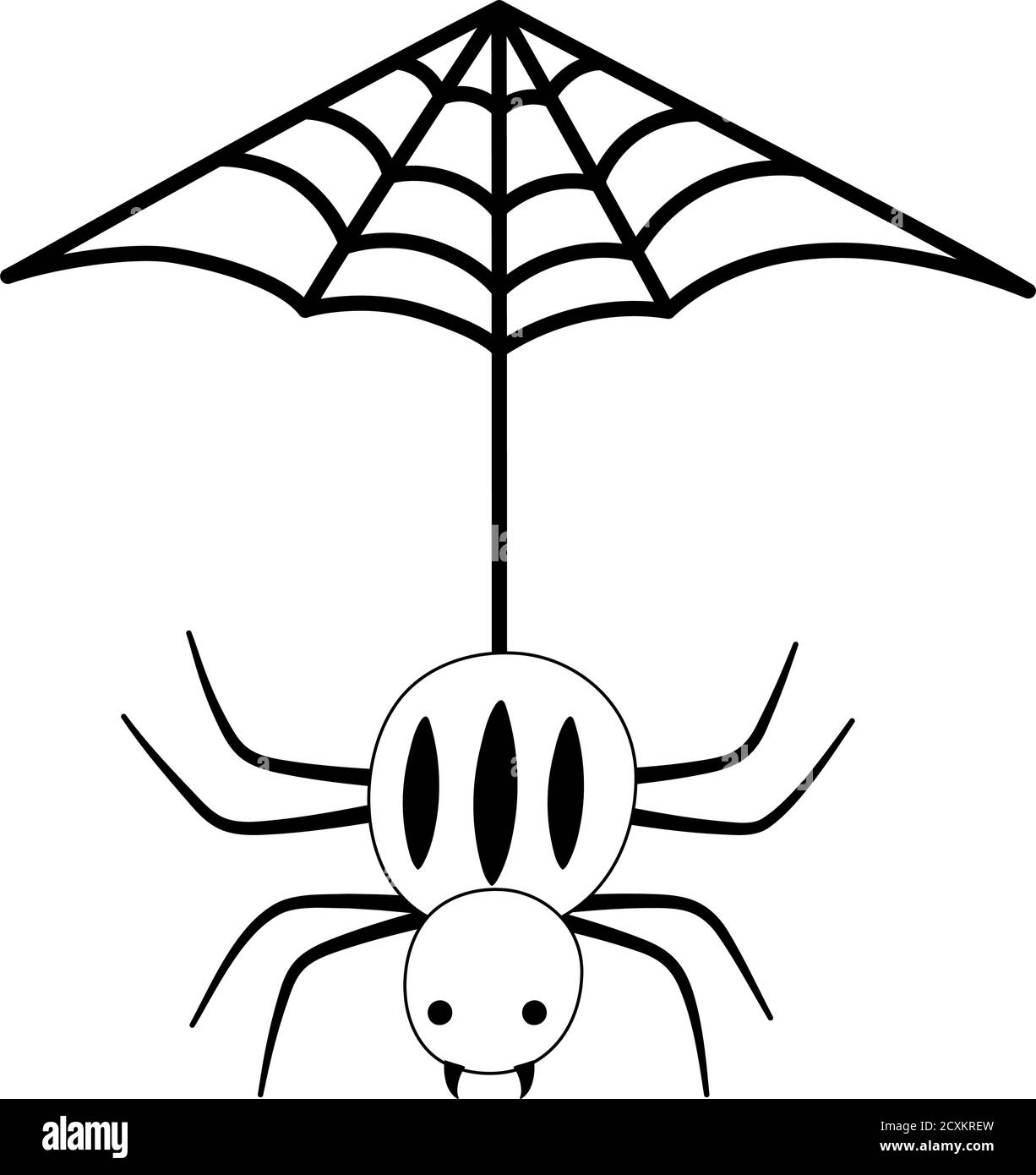 hanging spider cobweb isolated design icon vector illustration line style Stock Vector