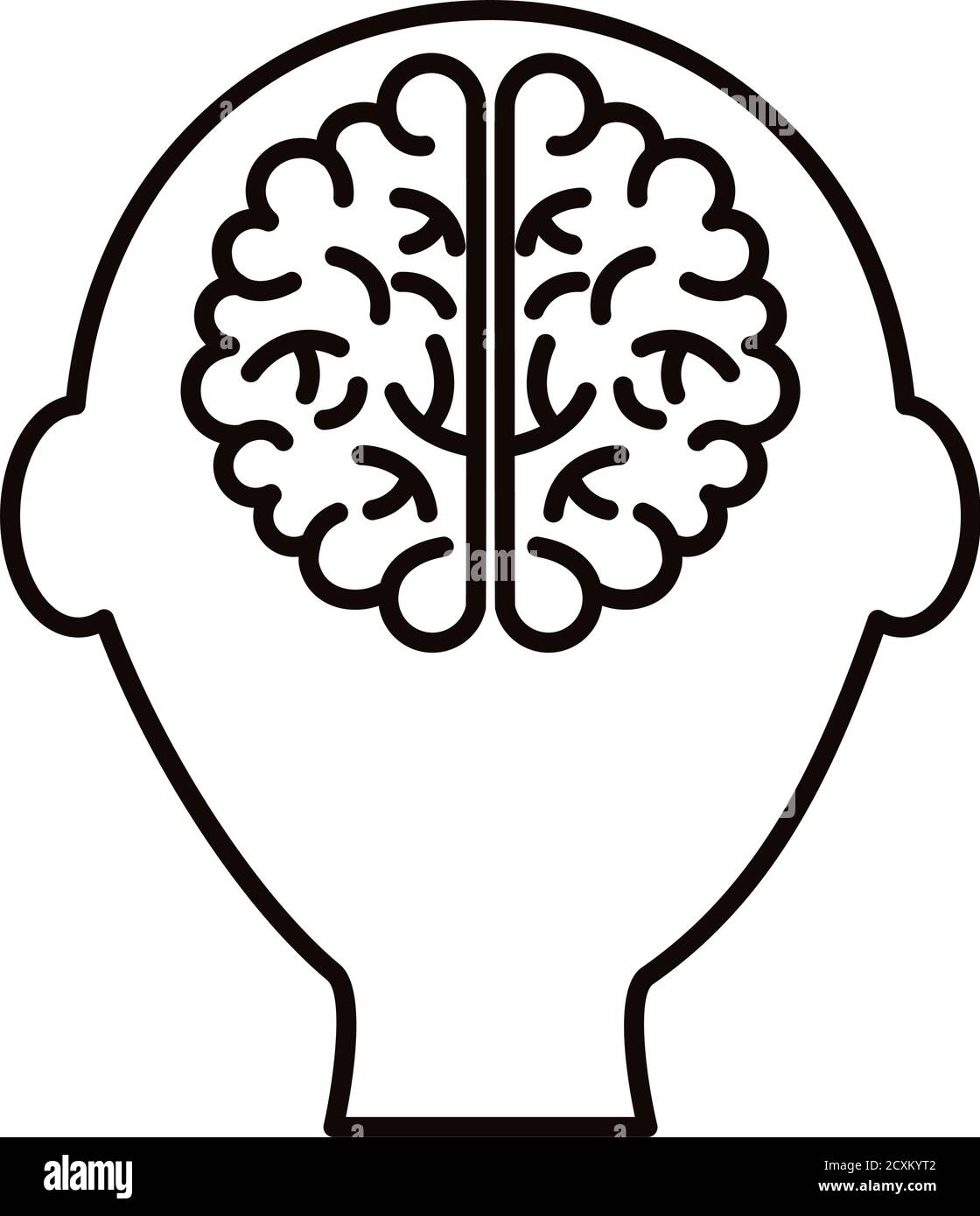 profile with brain human line style icon vector illustration design ...