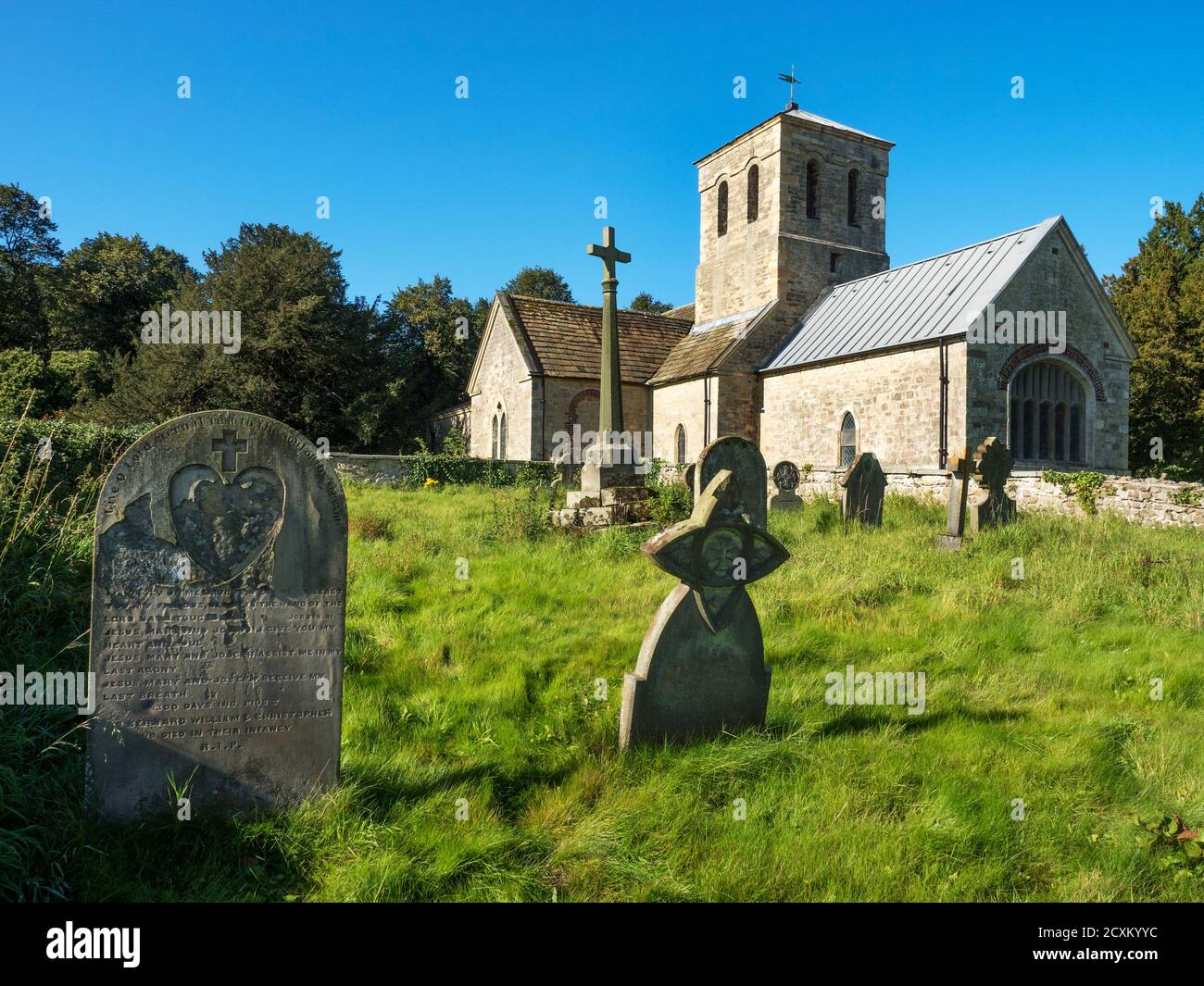 Church of St Martin a Norman style grade II* listed building at Allerton Mauleverer near