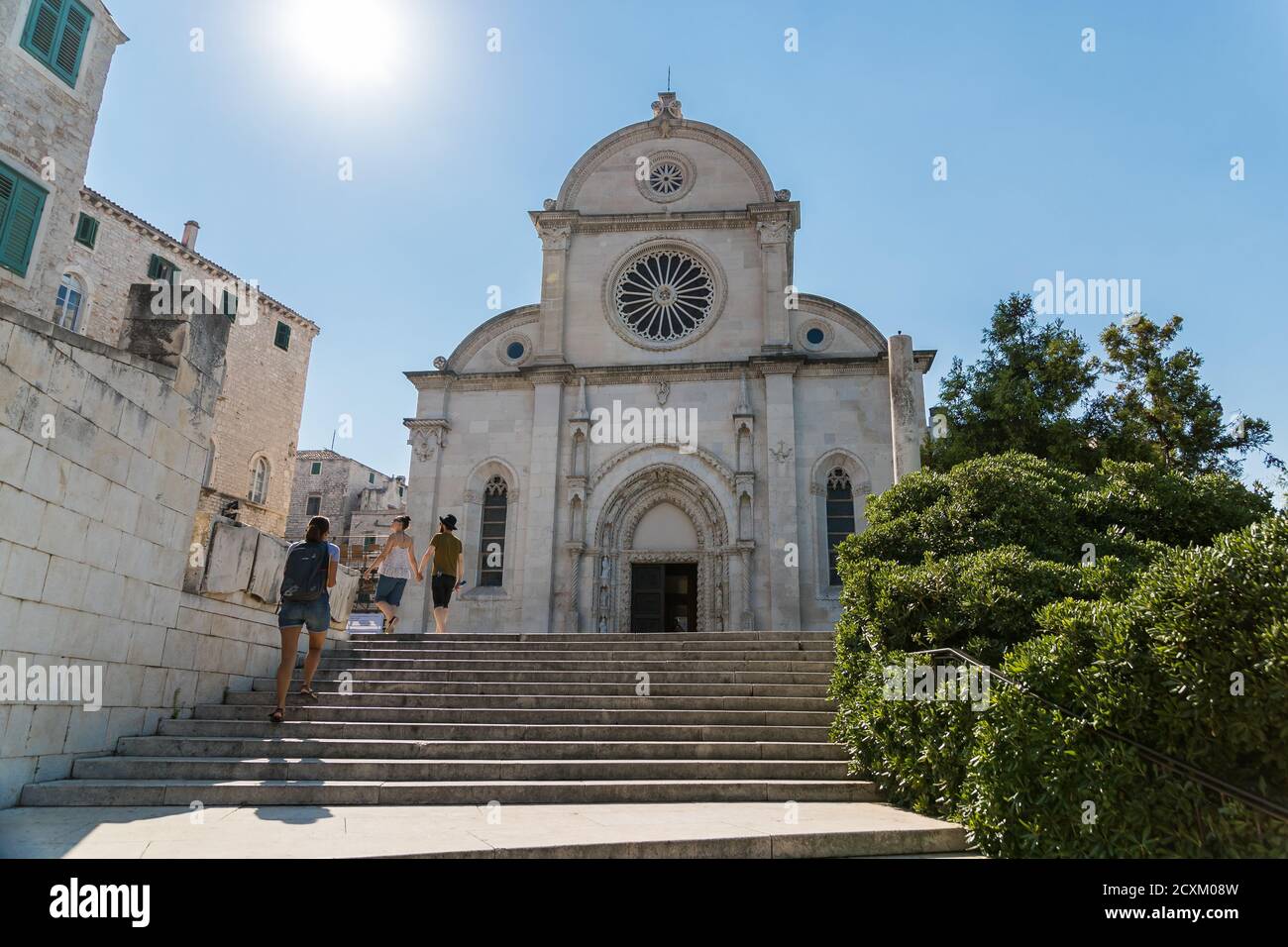 SIBENIK, CROATIA - 2017 AUGUST 18. The Cathedral of St. James (Sv. Jakov) in Sibenik is most important architectural monument of the Renaissance in Cr Stock Photo