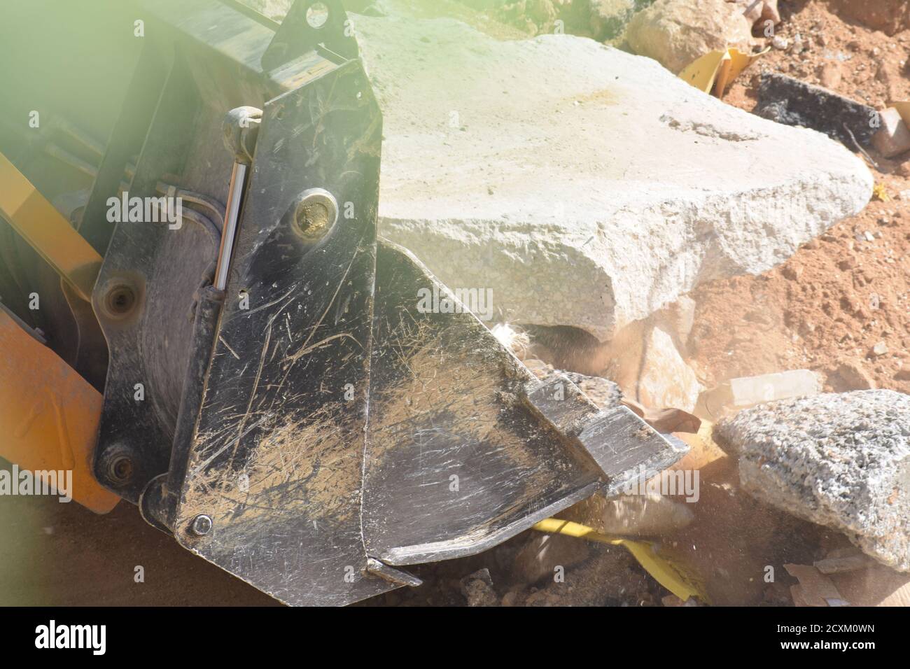 Backhoe Loading Debris Stock Photo