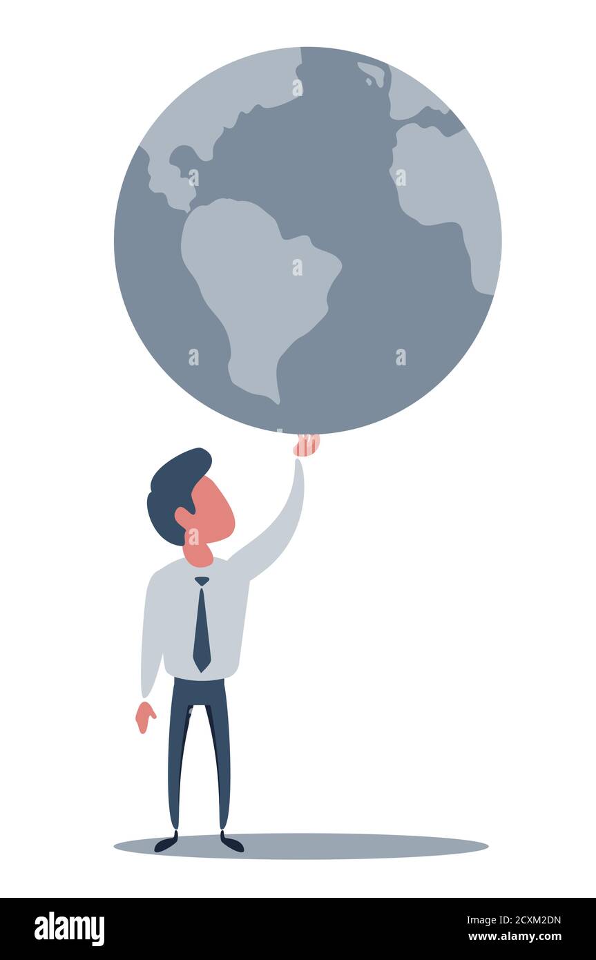 Businessman holding the world in his hands Stock Vector