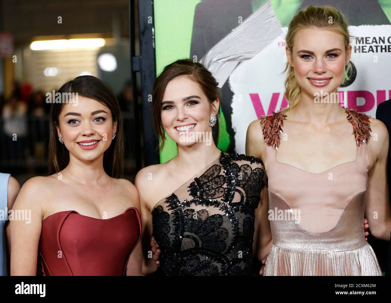Cast Members Sarah Hyland L Zoey Deutch C And Lucy Fry Pose At The Premiere Of The Movie Vampire Academy In Los Angeles California February 4 14 The Movie Opens In The
