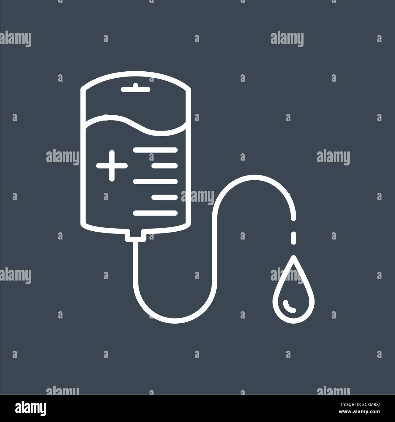Blood transfusion related vector thin line icon. Stock Vector