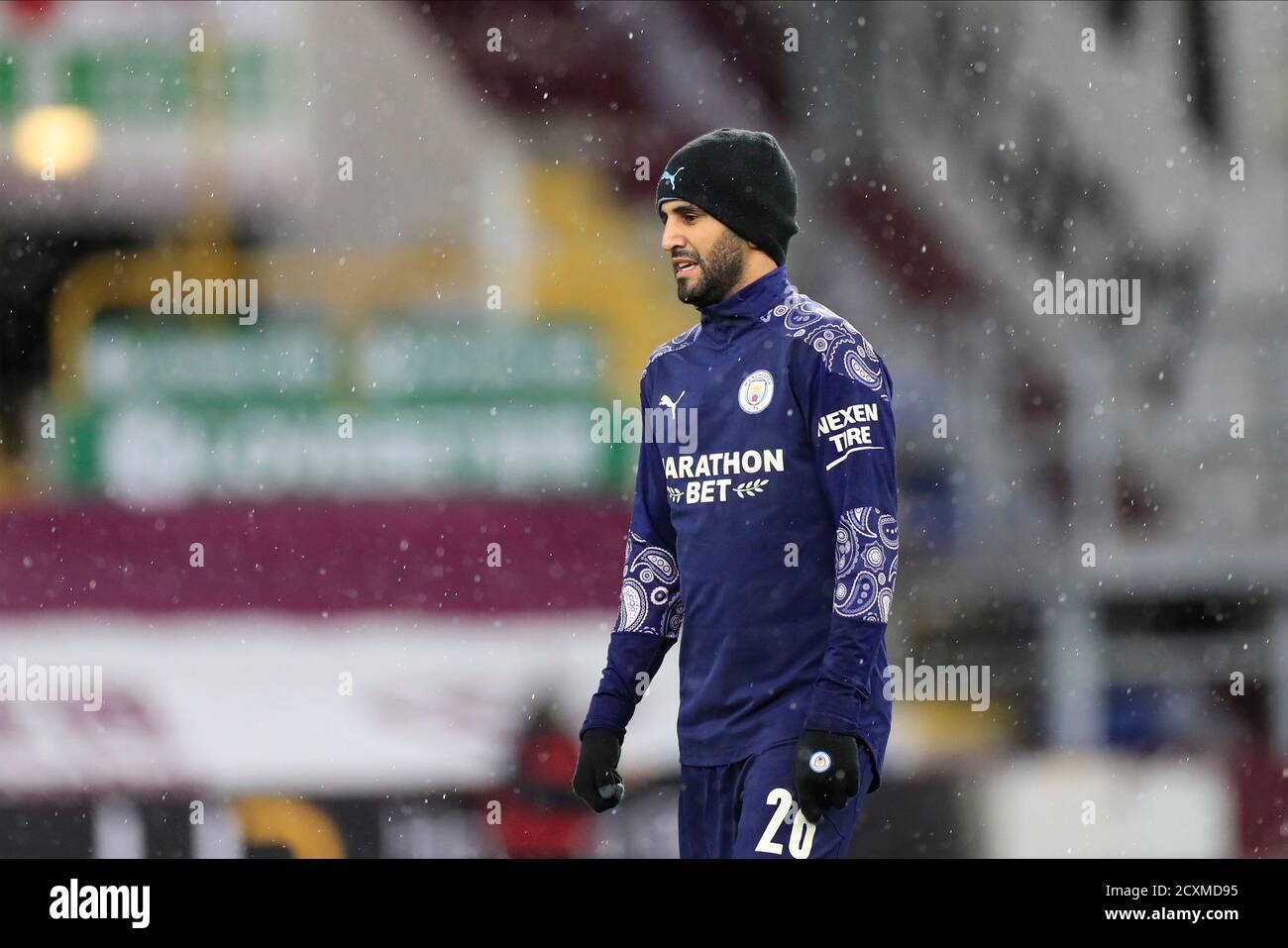 Riyad Mahrez (26) of Manchester City warms up for the game Stock Photo