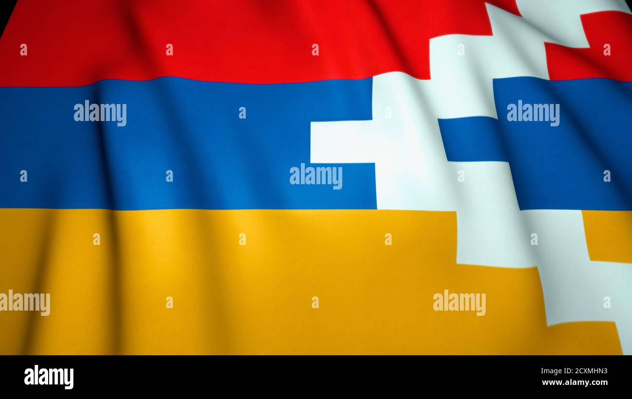 Waving flag of Nagorno Karabakh, 3d illustration Stock Photo