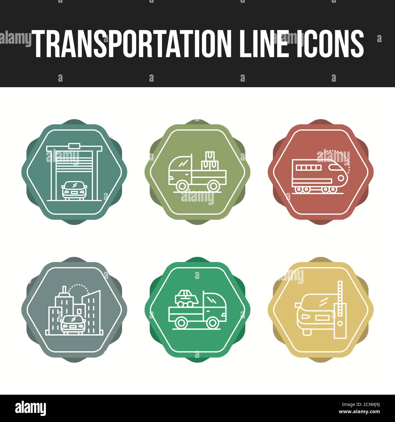 Icon Set of Unique Transportation Line Icon Stock Vector Image & Art ...